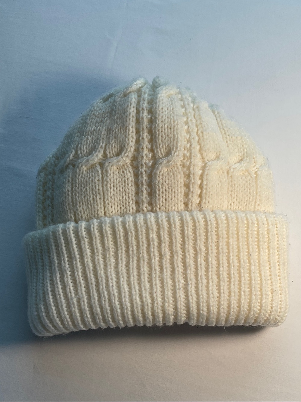 Cream Cable Knit Beanie Ivory